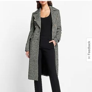 NWT Express novelty button coat in sparkled tweed wool
